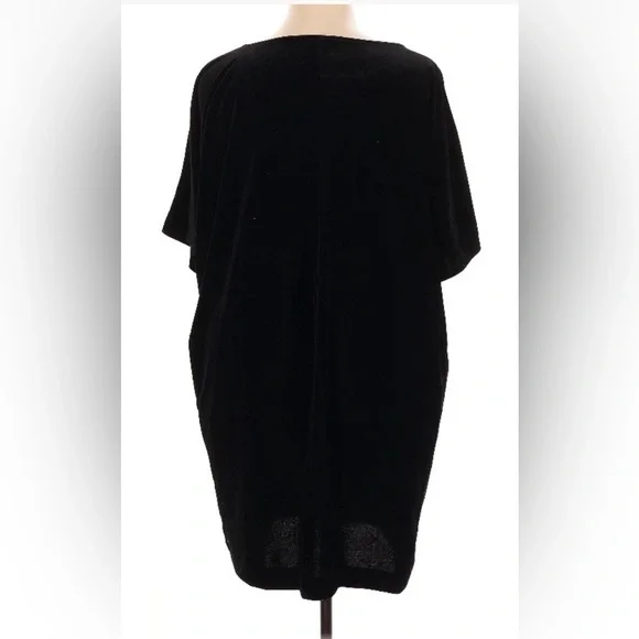 XL 1X Eileen Fisher Black Velvet Dress 55” bust x 39” long - Picture 3 of 5